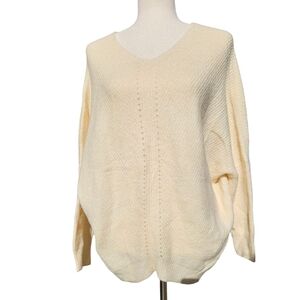 NWT Lulus Oversized Knit Sweater - Cream - Size Small